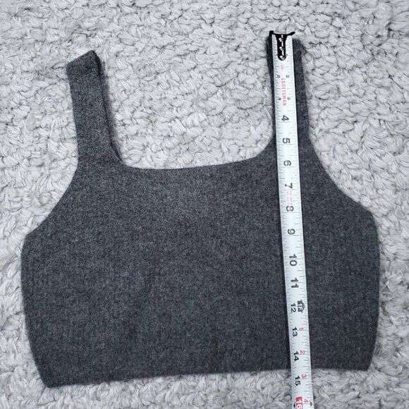 Everlane The Cozy Stretch Tank Crop Yak Wool Blend Large Heathered Charcoal Gray - Picture 8 of 8